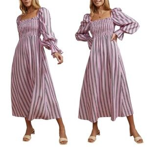 KITRI Jolene Palm Springs Stripe Midi Dress